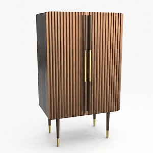 Crimped Gold Leaf Wardrobe 3D