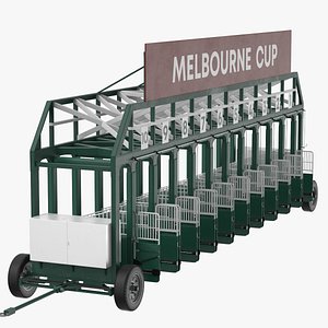 3D horse racing starting gates