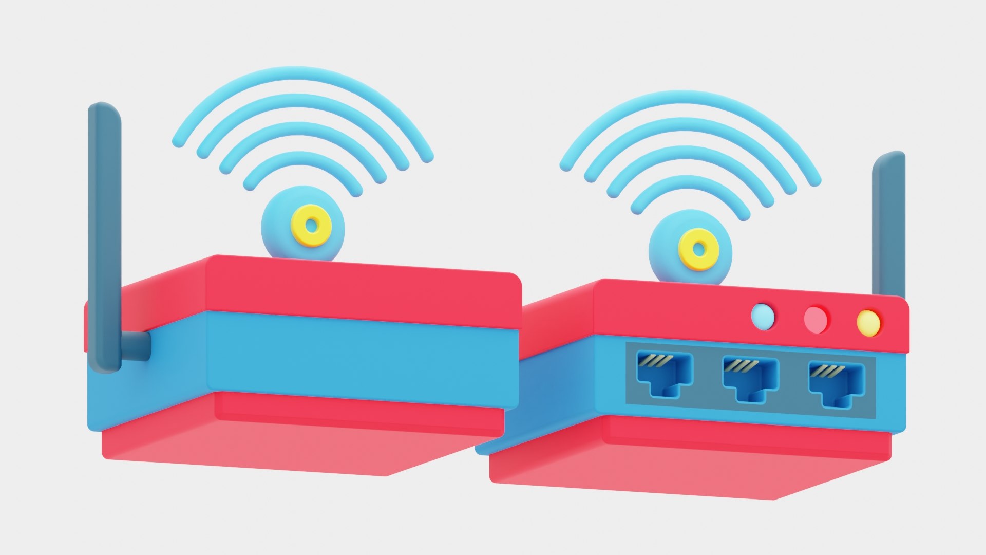 3D Router Device Icon On Computer Network Represented By Router And ...