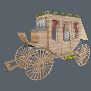 3D Western Wagon 8 model