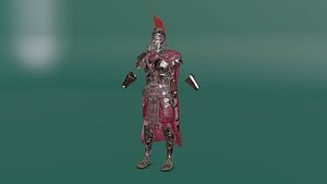 Roman Armour Ancient Warrior Lorica Segmentata Low Poly Low-poly