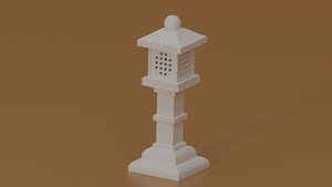 Japanese Stone Lantern 3D model