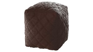 Square fabric pouf