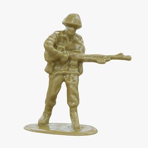 Beige Plastic Army Man Soldier Toy 03