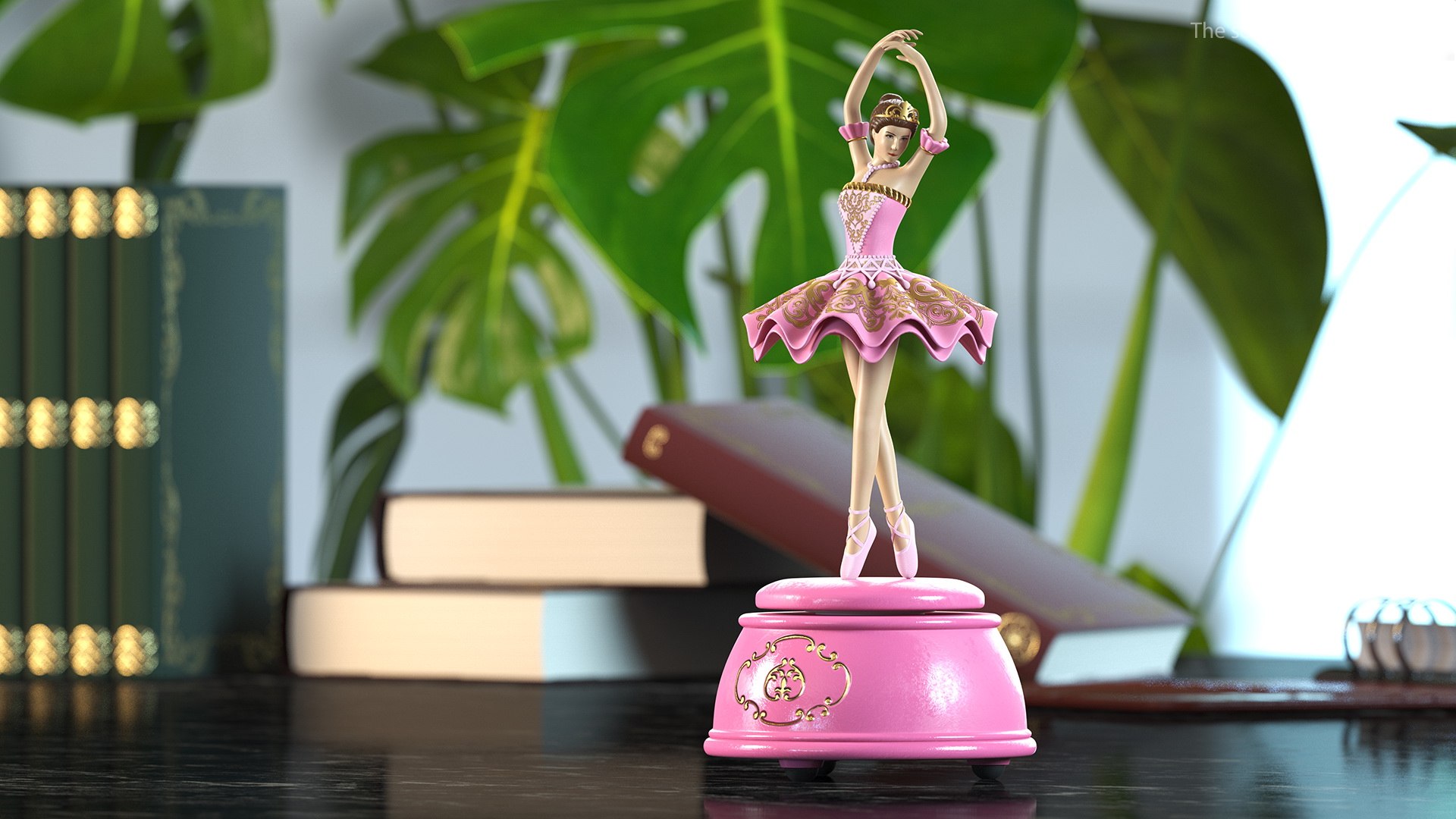 3D Ballerina Music Box Pink TurboSquid 1870679