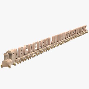 3D Wooden Train Alphabet model