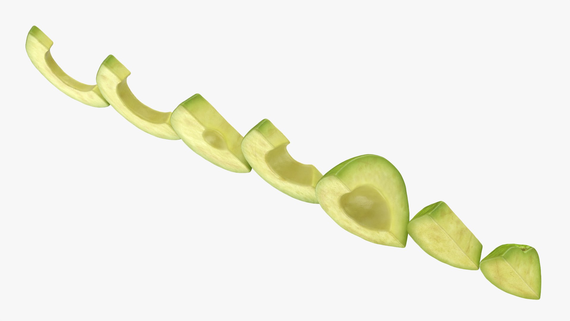 Segmented Avocado 3D model https://p.turbosquid.com/ts-thumb/yf/2eMuUD/FB/avocadopeeledsliced_0005/png/1785342740/1920x1080/fit_q87/acf26cf4fc44bd4b70b6a13c3a661eac55ec3a60/avocadopeeledsliced_0005.jpg