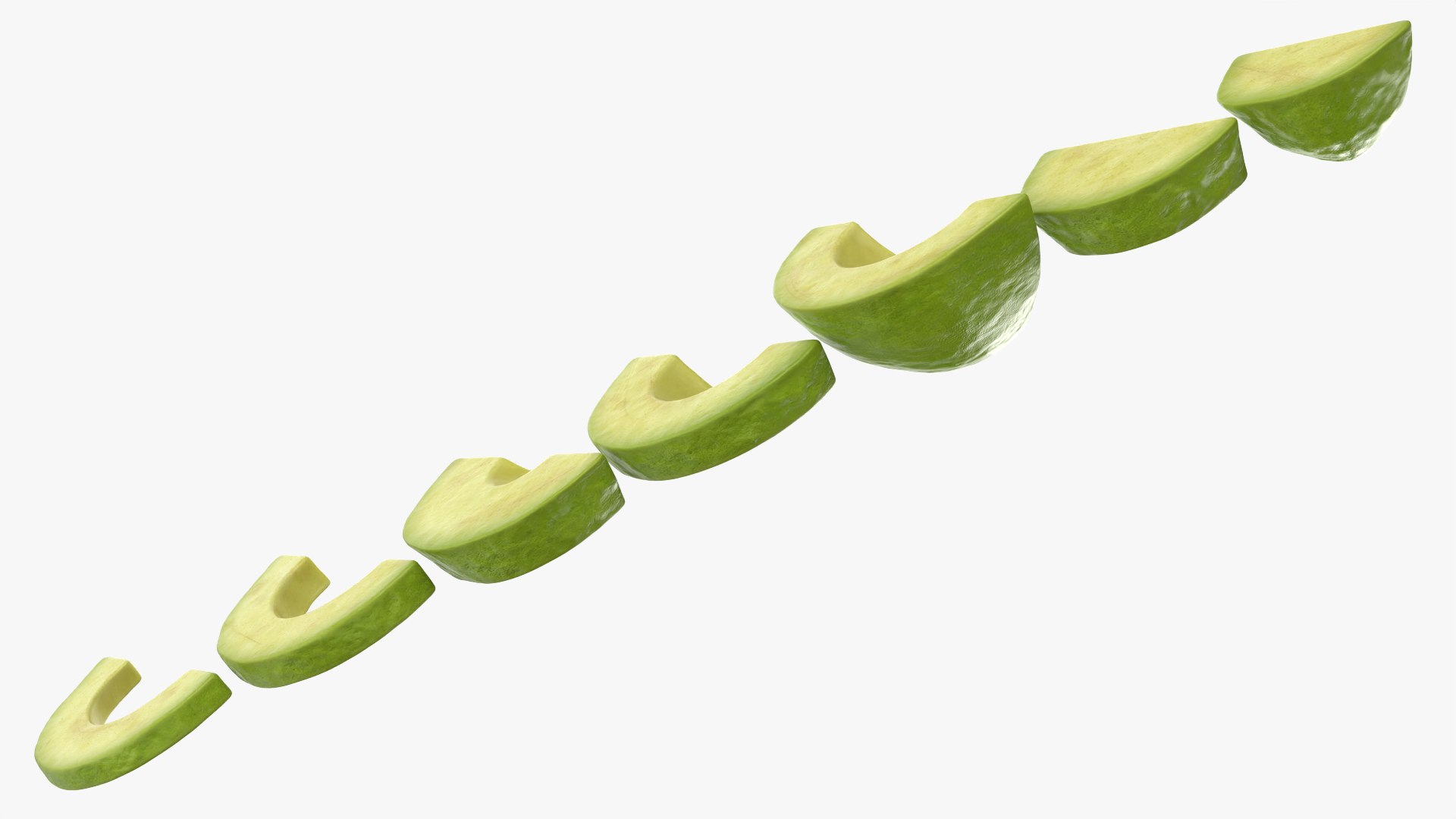 Segmented Avocado 3D model https://p.turbosquid.com/ts-thumb/yf/2eMuUD/PI/avocadopeeledsliced_0010/png/1785342747/1920x1080/fit_q87/f5560eb496b7f089e70d765c779a0df0dec59367/avocadopeeledsliced_0010.jpg