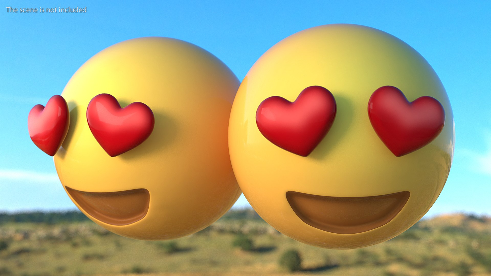 Heart Eyes Emoji 3D model preview