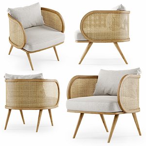 Wooden rattan lounge chair C20