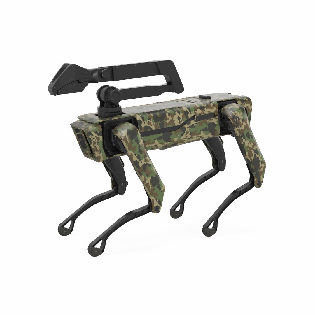 3D Modern Robot Dog with Arm in army color model https://p.turbosquid.com/ts-thumb/yf/E7W0bA/wx/robotdogwitharm_18/png/1724991471/1920x1080/fit_q87/5ae5d79be1216a247f1bac7d82e93d904e711fc2/robotdogwitharm_18.jpg
