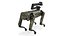 Cane robot moderno con braccio color militare