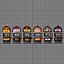 6 Low Poly Round-Top-Spielautomaten