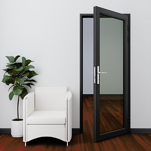 Office door made of aluminum and glass 2