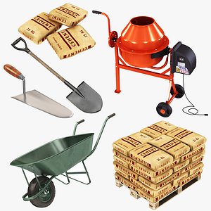 Concrete Cement Object Collection 3D