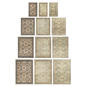 3D Pottery Barn Harris Hand-Knotted Rug Collection