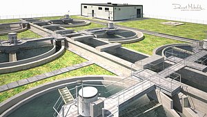 Water Treatment Plant Low Poly