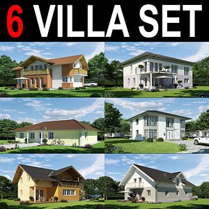 6 villa house 3d model