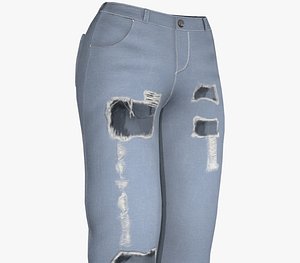 blue ripped jeans women 3D model