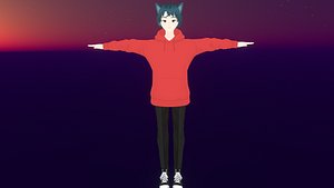 Game Ready Low Poly Anime Character Boy16
