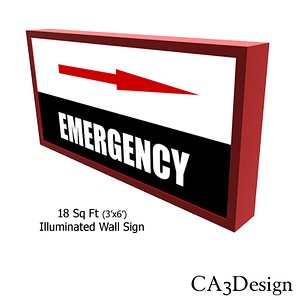 illuminated wall sign 3ds
