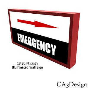 3ftx6ft Illum Wall Sign