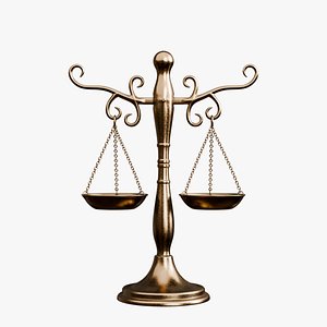 3D Vintage Balance Scale