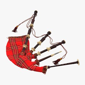 Scottish Bagpipes Instrument Red