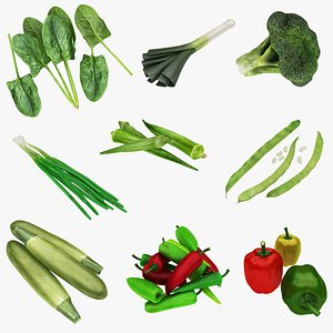 3D Green Vegatable Collection 9 in 1