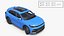 Modern Blue Crossover SUV Rigged