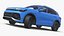 Modern Blue Crossover SUV Rigged