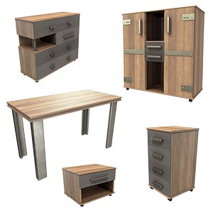 Teen Bedroom Furnitures 3D model