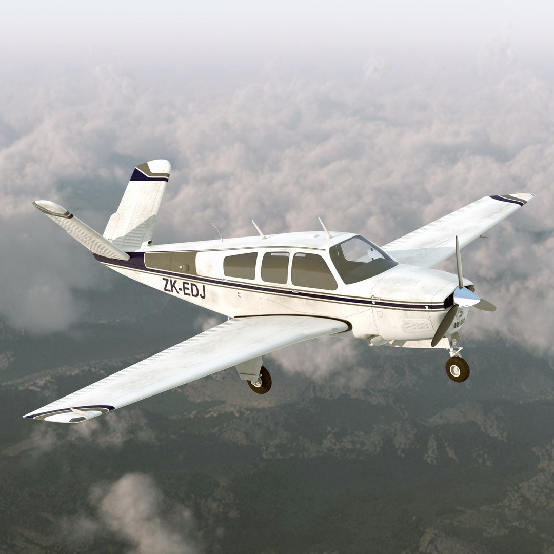 Civil Utility Aircraft Beechcraft Bonanza S35 V Tail 2 3D model preview