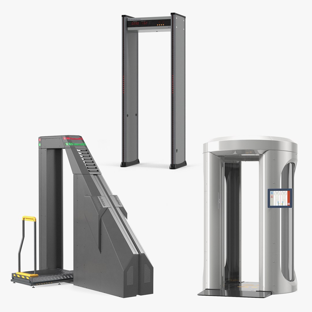 Full Body Airport Security Scanners Collection 3D model preview