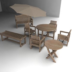 3ds garden benches tables chair