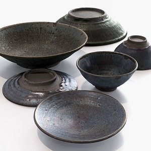 3D Japanese Tableware Set 8 model