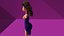 free low poly woman in dress 37