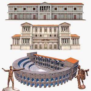 3D Ancient Greek Buildings and Sculptures Pack: