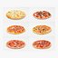 3D Pizza Collection 6 items italian food