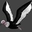 Two different version of vulture flying and sitting bird collection rigged and low poly