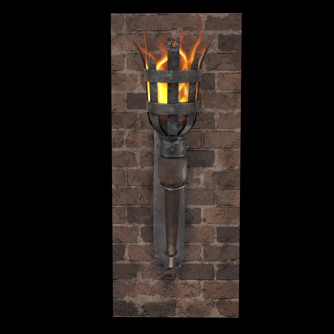 3D Medieval Wall Torch Model TurboSquid 1729346