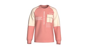 Men Printed Raglan Sweatshirt With Pocket 3D