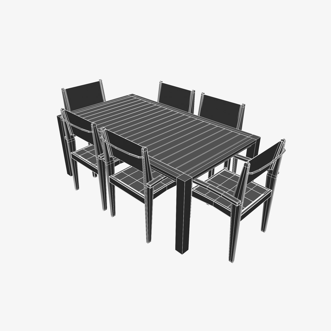 Terrace Table Chairs 3d Model