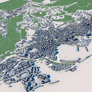 3D Cityscape Monte Carlo Monaco