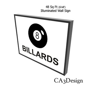 3d illuminated wall sign model