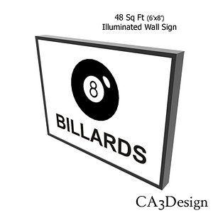 6ftx8ft Illum Wall Sign