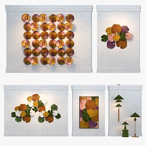 3D LOTUS LEAF WALL ART COLLECTION model