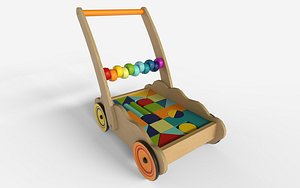 3D model block wood baby