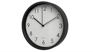 3D model Analogue wall clock Dostmann kitchen office black frame