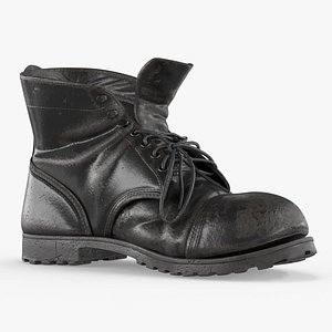 Vintage Leather Work Boot Black